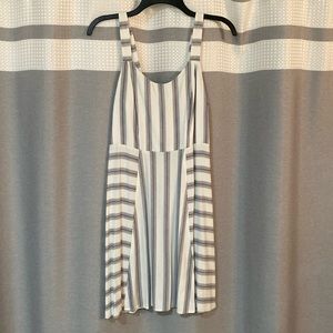 SO Women’s Medium White with Black Stripes Tank Dress